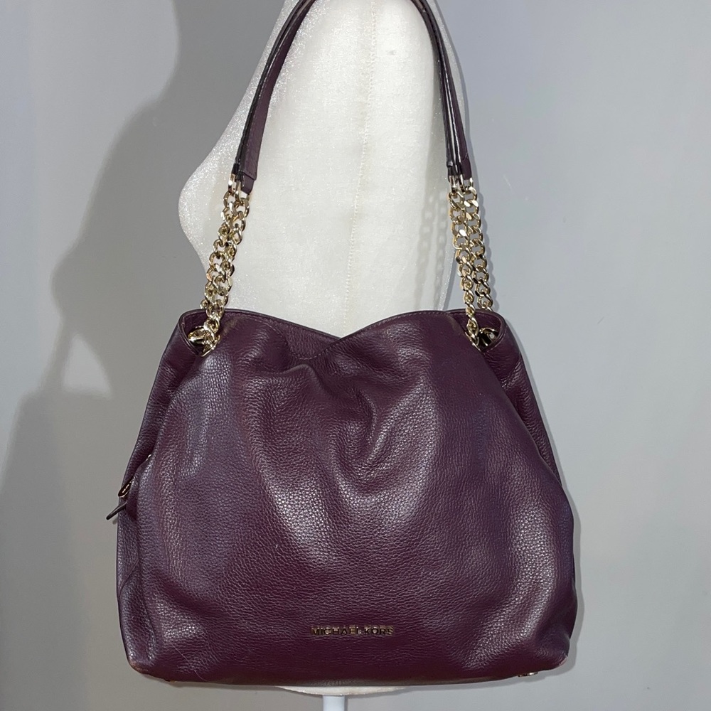 Michael Kors Dark Purple Leather Shoulder Bag